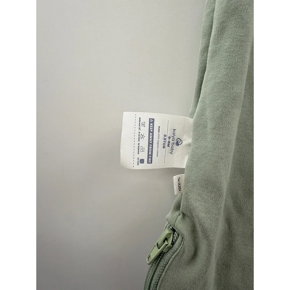 Kaiyo Baby Sleep Sack 0-6M Sage‎ Green Organic Cotton 0.5 TOG Wearable Blanket